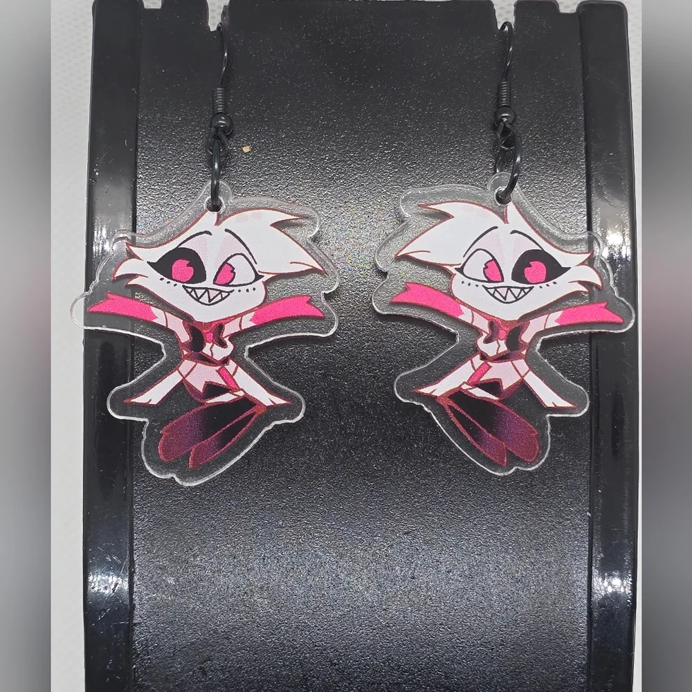 ANGEL DUST - Hazbin Hotel‎ Inspired Dangle Earrings! Handmade! Hypo-Allergenic
